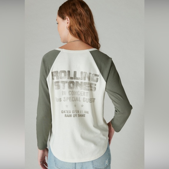 NWT Lucky 🍀 Brand Rolling Stones Ticket Raglan Tee‎ - Picture 2 of 5